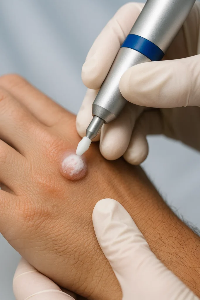 example of wart removal Hungerford using cryopen